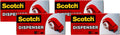 Scotch Packaging Tape Hand Dispenser (DP300-RD) Pack of 4 - Heavy Duty