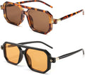 Vintage Square 70s Flat Aviator Sunglasses Women Men - Retro UV400