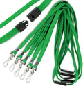 Safety Breakaway Lanyard Green 100 Pack - Durable J-Hook ID Lanyards