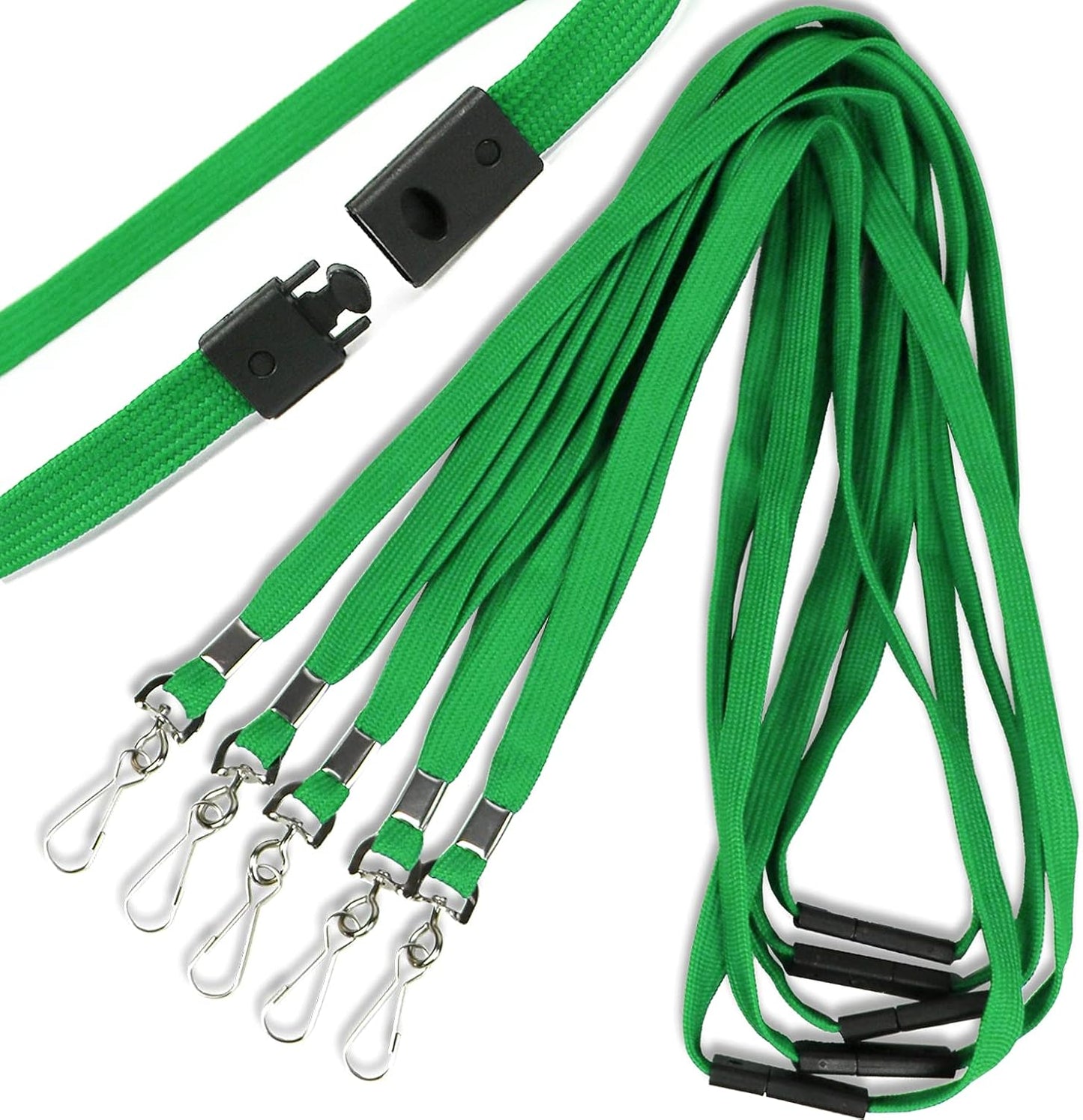 Safety Breakaway Lanyard with J-Hook for ID Badges - 100 Pack