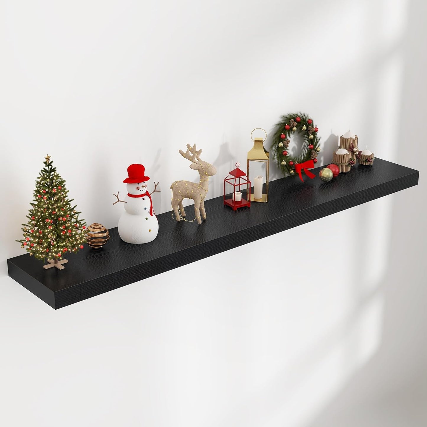 Floating Shelves for Wall 72W x 11.6D x 2H, Black Finish