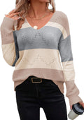 Zeagoo Womens V Neck Off Shoulder Crochet Pullover - Lightweight