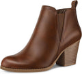 Women's Ankle Boots V Cut Side Elastic Panel Stacked Heel