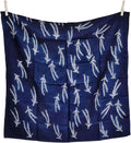 Handmade Shibori Tie Dye Bandana 25 in - Natural Indigo Silk Cotton