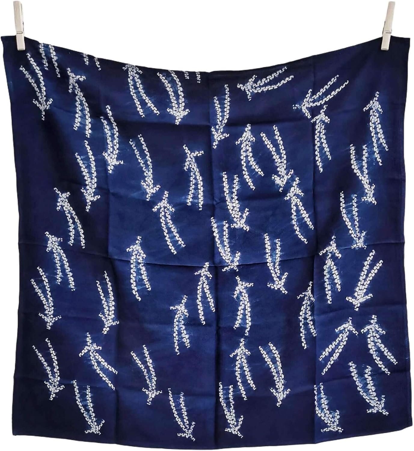 Handmade Shibori Tie Dye Bandana - Unique Natural Indigo Scarf