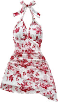 SOLY HUX Tie Dye Halter V Neck Mini Dress - Flattering Retro Bodycon