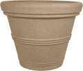 Rolled Rim Garden Planter 13.5in Sandstone - Lightweight, Durable