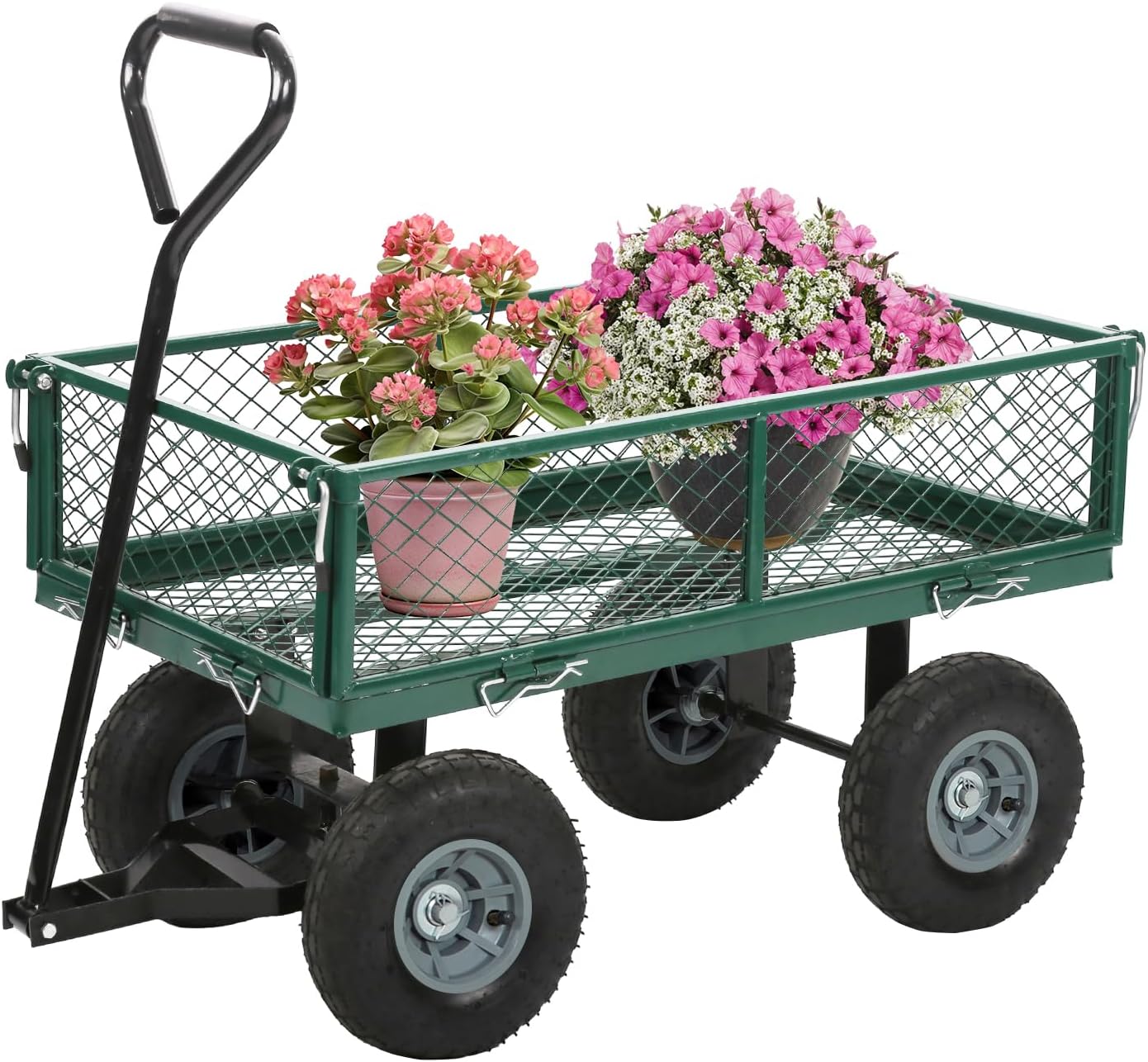 FDW Garden Cart Utility Wagon with 500 LBS Capacity and Handle