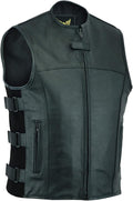 Leatherick Mens Warrior Style Leather Motorcycle Vest - Durable Value
