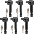 Set of 6 UF242 Ignition Coil Pack and 4503 Spark Plugs Compatible