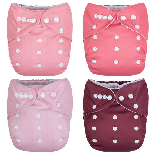 Nora's Nursery Cloth Pocket Diapers 4 Pack for Newborns & Toddlers