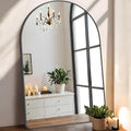 Arched Mirror 30x48 in Black Frame - Modern Bathroom