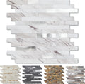 Peel and Stick Stone Metal Tile Backsplash 12in x 12in Bright Carla
