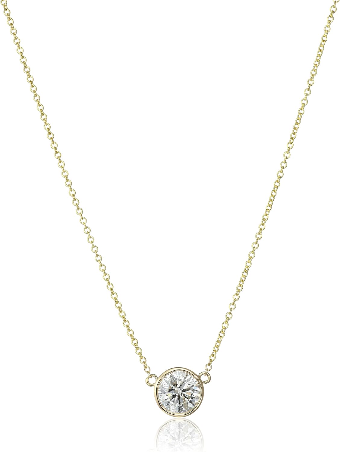 14k Gold Bezel Set Solitaire Adjustable Pendant Necklace Review