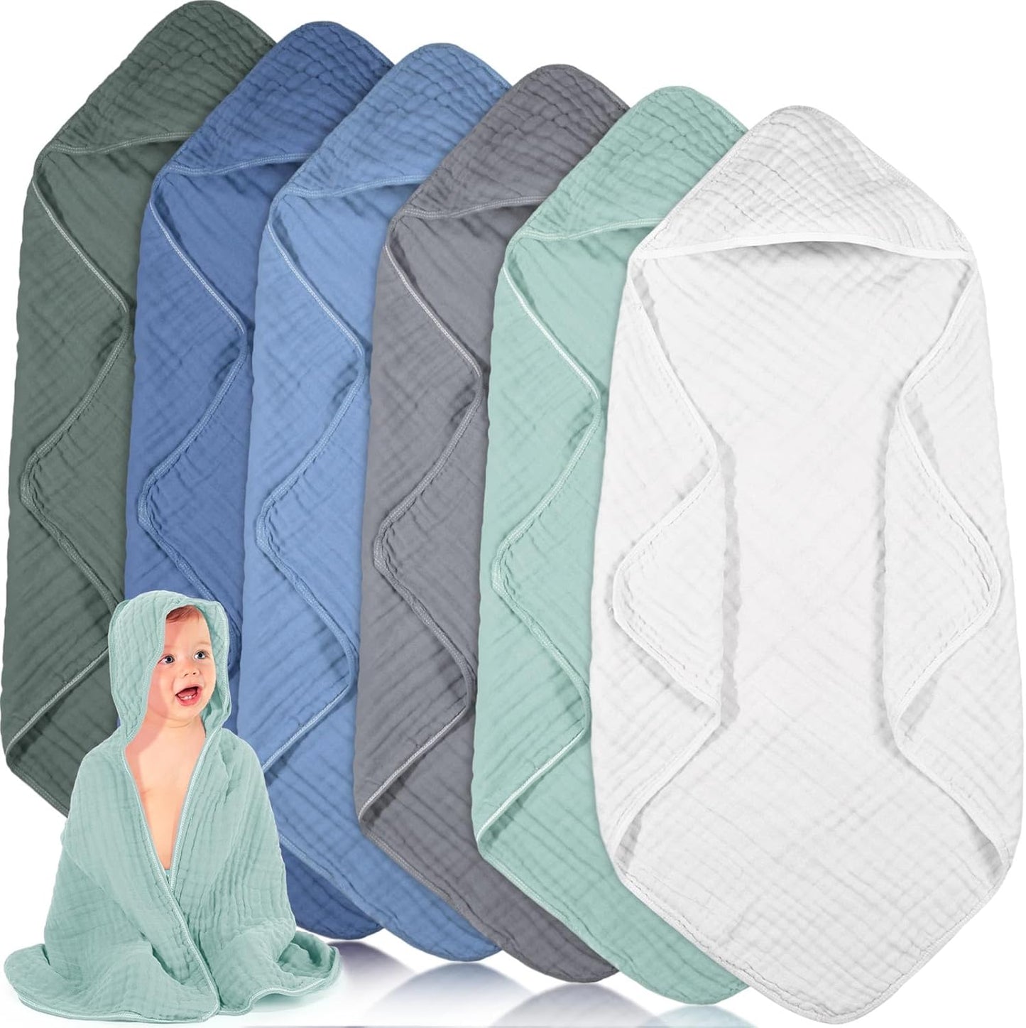 Peryiter Muslin Hooded Baby Towels - Soft & Absorbent Essentials