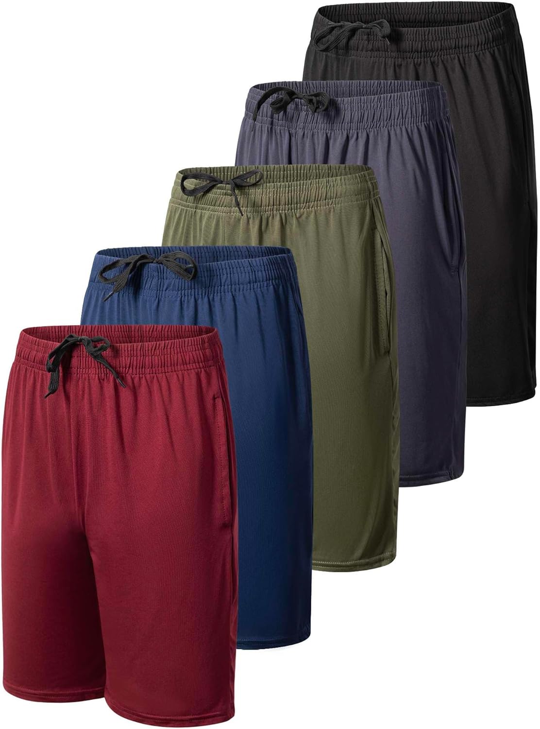 Youth Dry-Fit Active Athletic Basketball Gym Shorts with Pockets