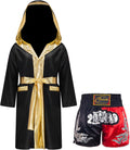 Kids Boxing Costume Long Sleeve Robe and Muay Thai Shorts Set