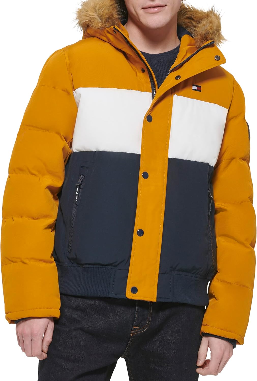 Tommy Hilfiger Men's Arctic Cloth Quilted Snorkel Bomber Jacket