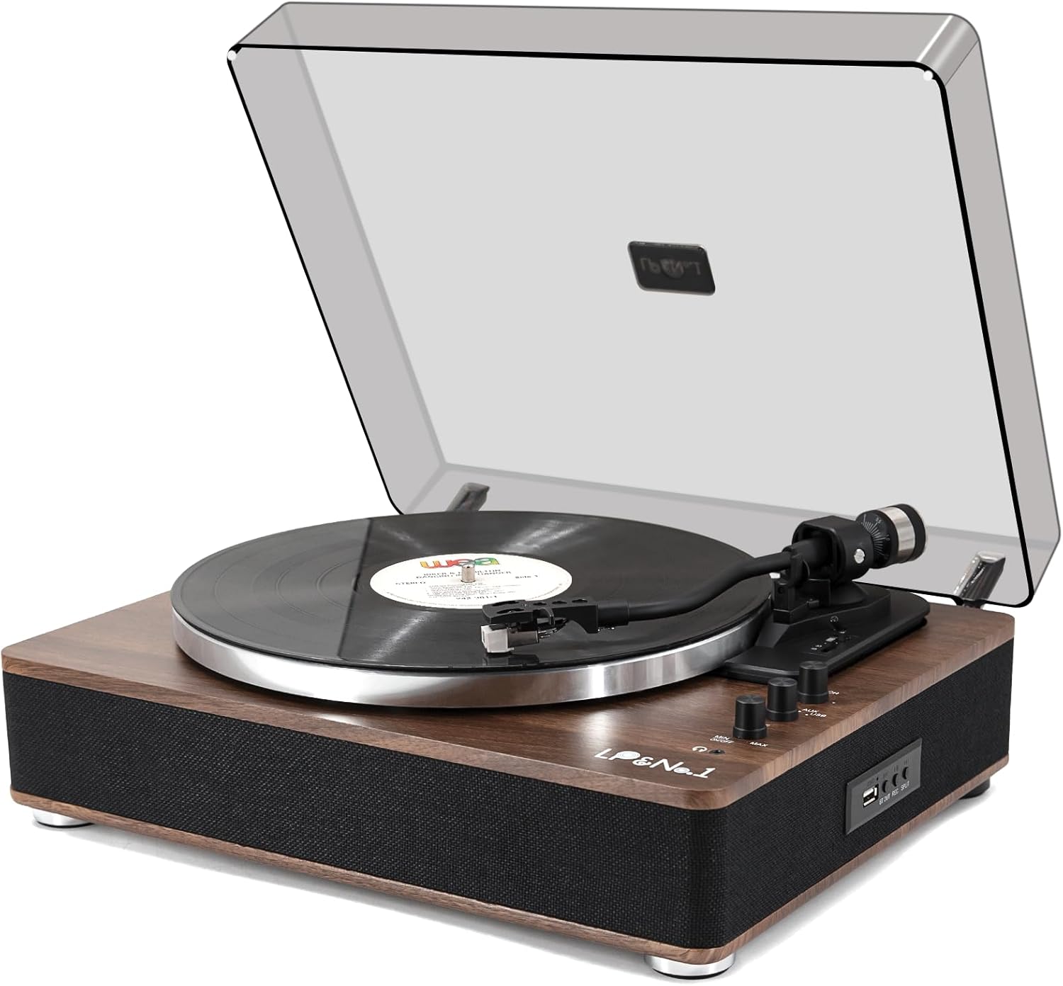 LP&No.1 Vinyl Record Player with Built-in Speakers for Music Lovers