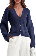 Deep V Neck Cropped Cardigan Sweater - Chic Lightweight Layering