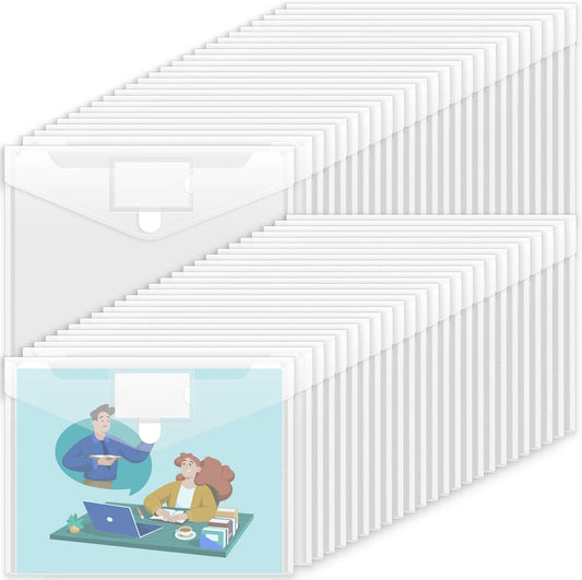 Sooez 50-Pack Clear Poly Envelopes: Organize with Ease!