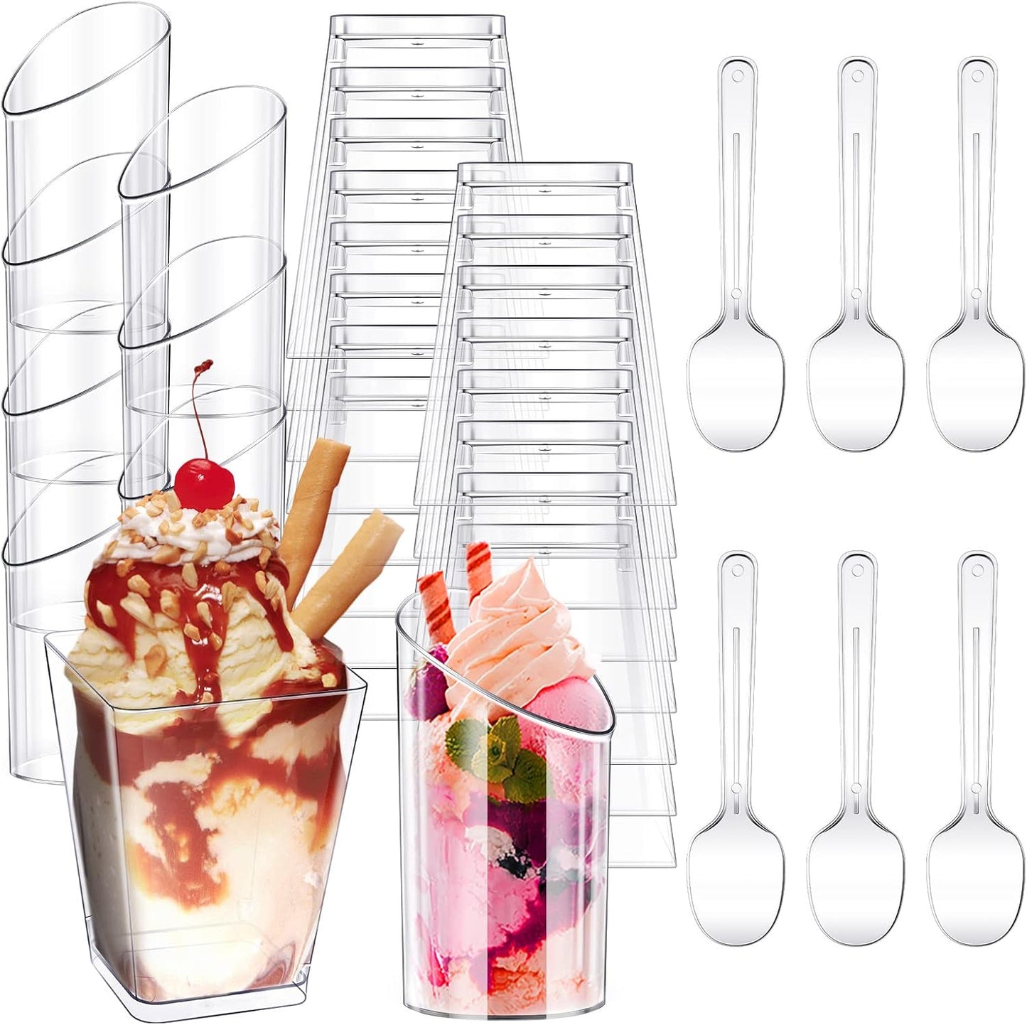 Mini Dessert Cups with Spoons - Perfect for Any Occasion