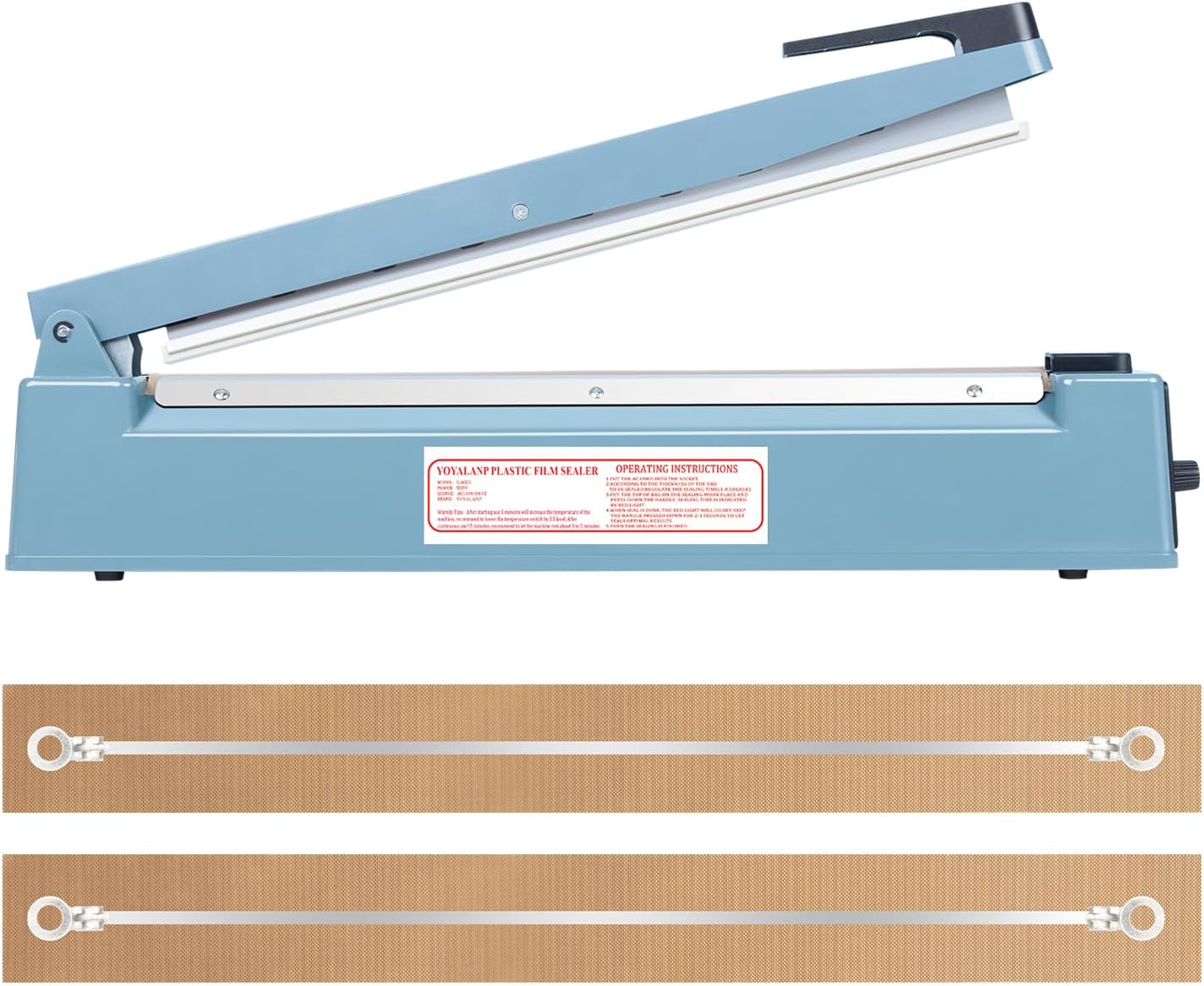 Impulse Heat Sealer for Plastic Bags - 16 Inch Manual Sealing Machine