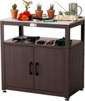 Garden Potting Bench with Storage Cabinet - Stainless Steel