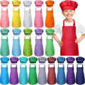 Kids Apron and Chef Hat Set 40 Pcs Pack - Bulk Aprons for Cooking