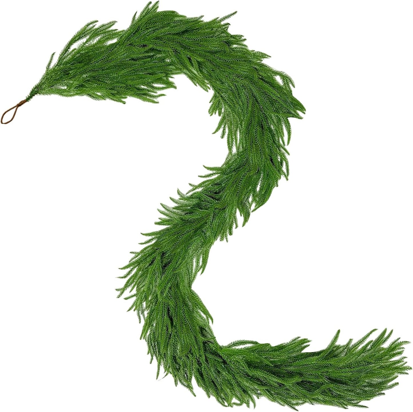 12Ft Christmas Norfolk Pine Garland for Festive Winter Decor