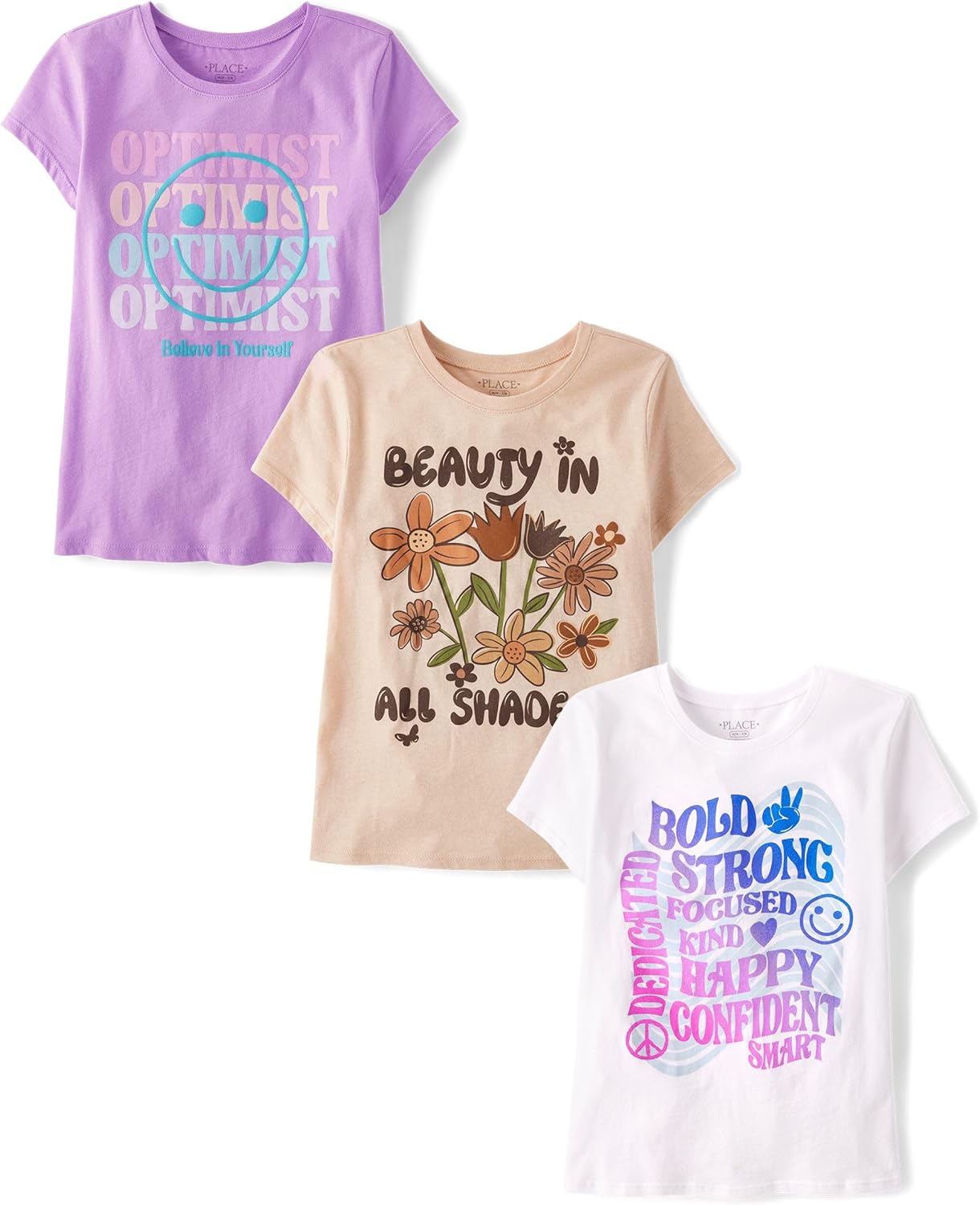 The Children's Place Girls Sports Short Sleeve Graphic T-Shirts