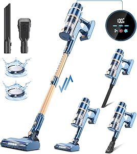 PRETTYCARE Cordless Vacuum Cleaner: Powerful 28Kpa Suction