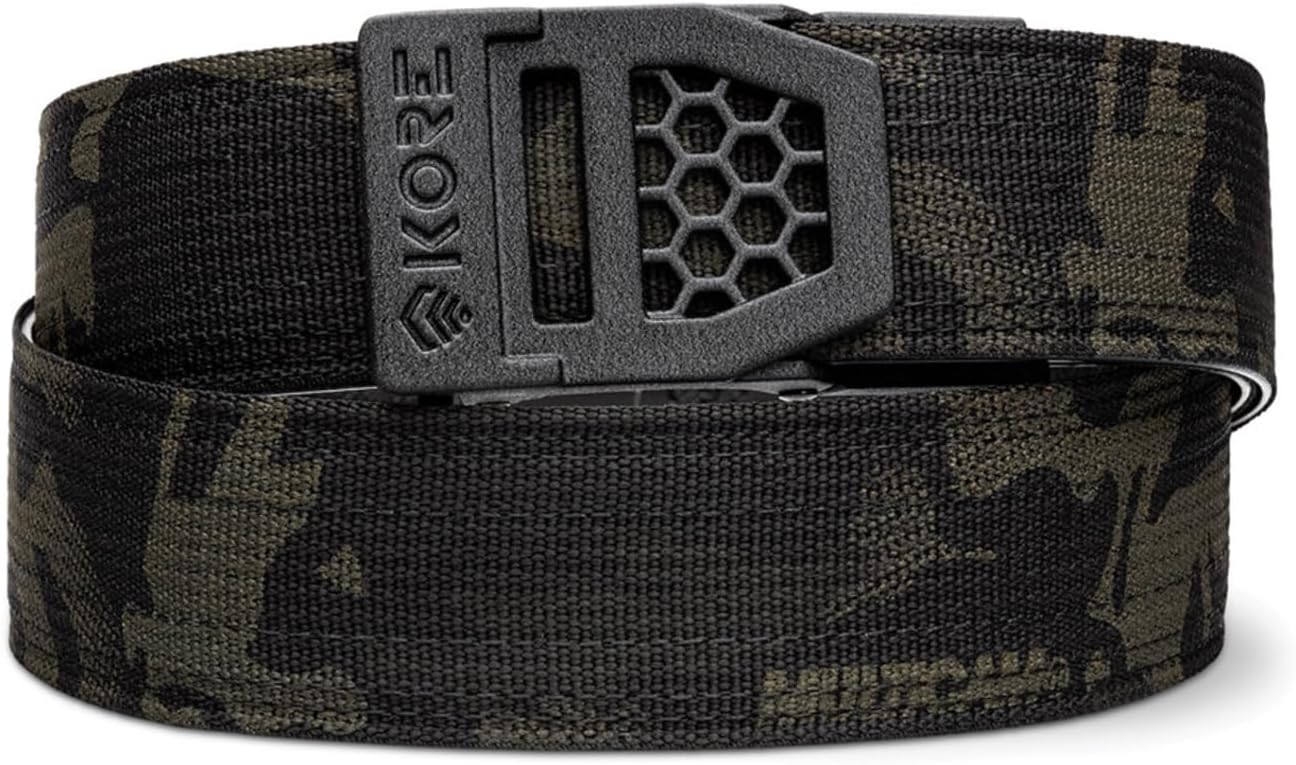 KORE USA-Made Black Multicam Tactical Gun Belt for EDC Use