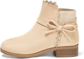 Coutgo Girls Toddler Bow Ankle Boots for Fall Dress Up