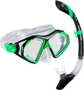OutdoorMaster Admiral Snorkel Mask Set - Panoramic Dry Top Snorkel
