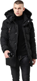 WEEN CHARM Men's Warm Parka Ski Jacket - Water Resistant Long Coat