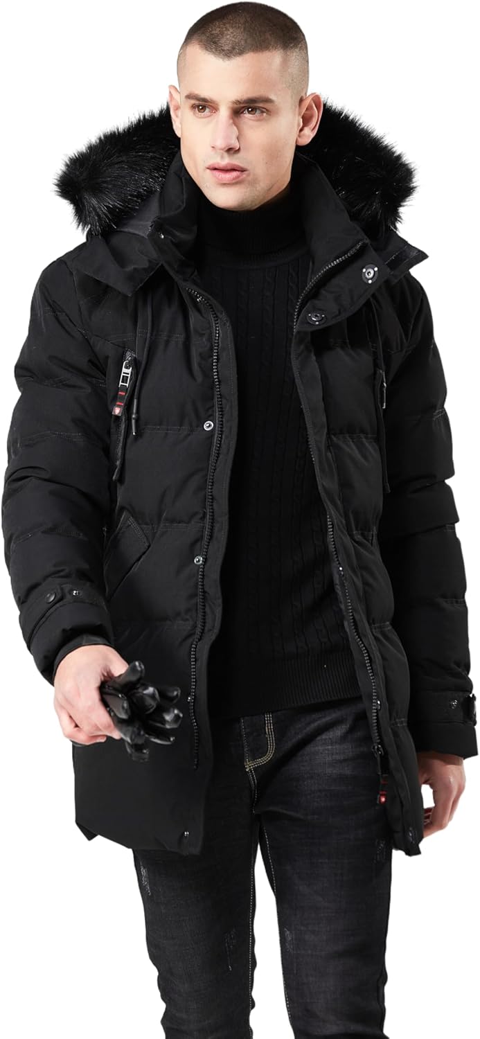 WEEN CHARM Men's Warm Parka Ski Jacket for Winter Adventures