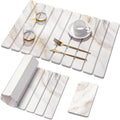 Large Stone Dish Drying Mat Set - Quick Dry Marbled Diatomite Pads