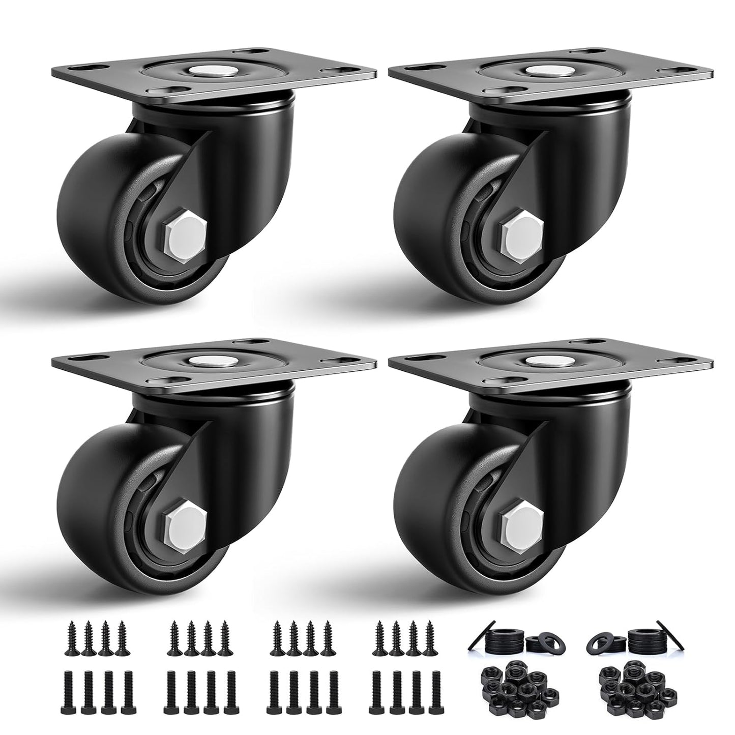 3 Inch Heavy Duty Caster Wheels Set of 4 for Workbench Use