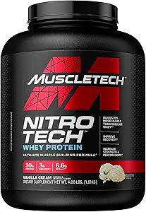 Whey Protein Powder MuscleTech Nitro-Tech for Muscle Gain