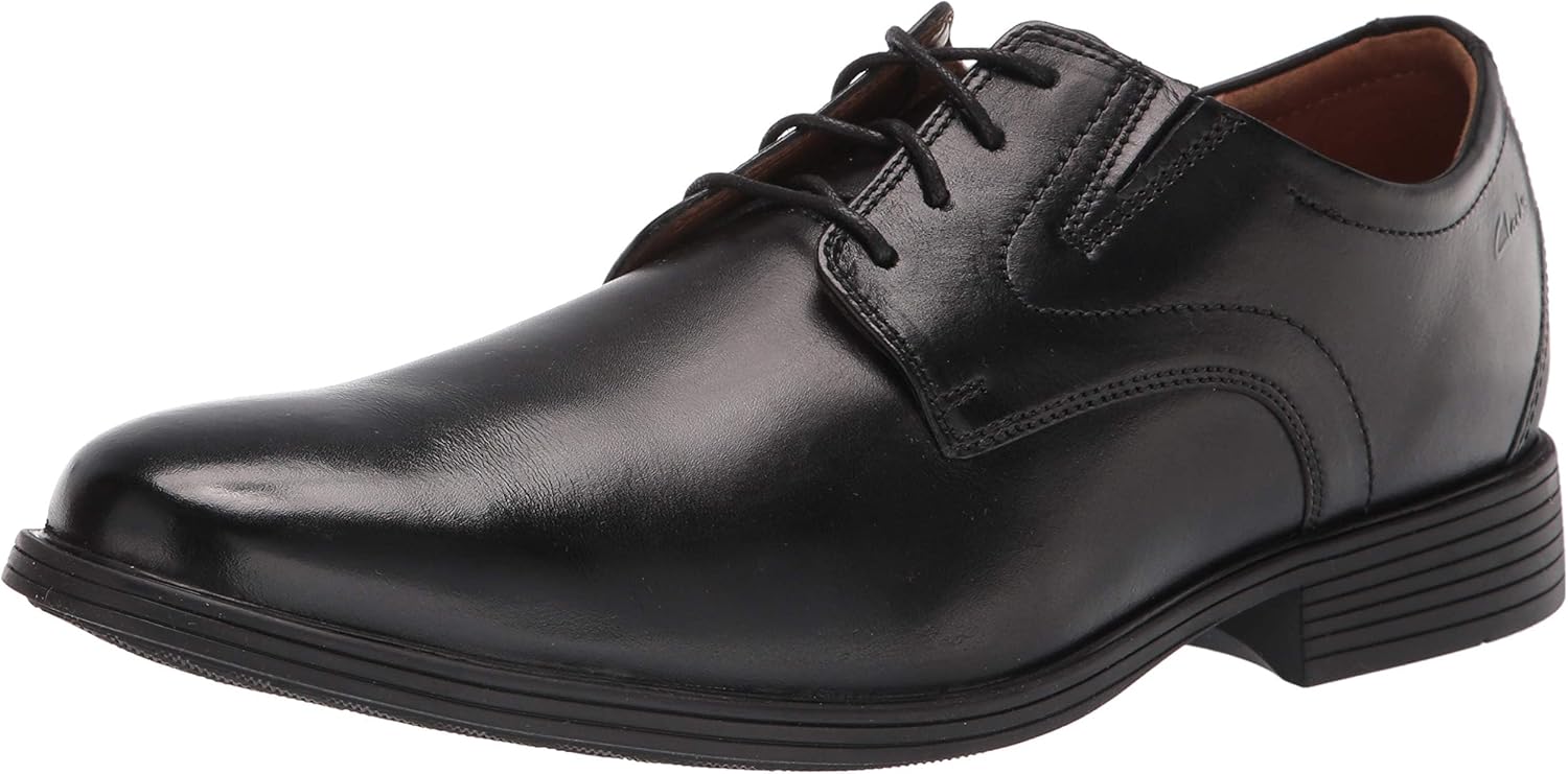 Clarks Men's Whiddon Plain Toe Oxford - Comfortable Dress Shoe