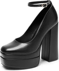 DREAM PAIRS Women's Platform Chunky Block Pumps - Y2K Mary Jane Shoes