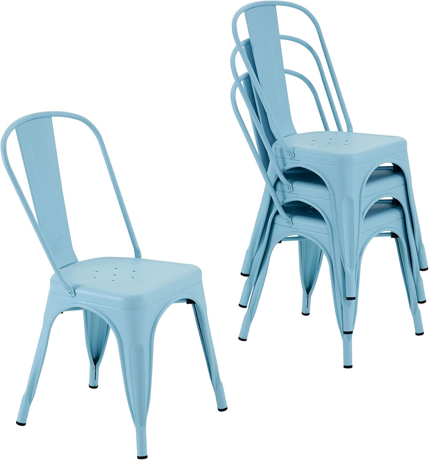 Nazhura Metal Dining Chair Set of 4 for Kitchen and Patio
