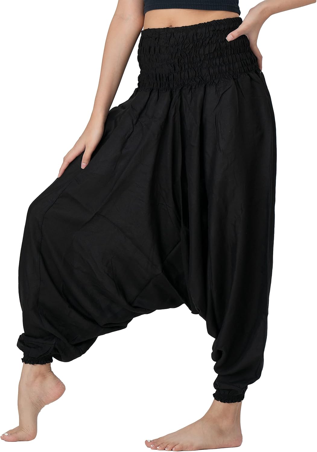 B BANGKOK PANTS Women's Harem Pants Jumpsuit for Boho Style