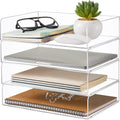 Harloon 4 Tier Acrylic Paper Tray Organizer for Office Storage