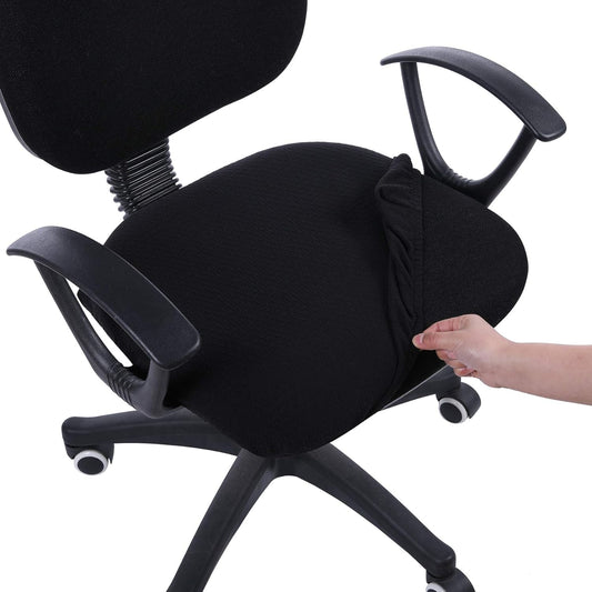 Smiry Black Office Chair Seat Covers - Removable & Washable