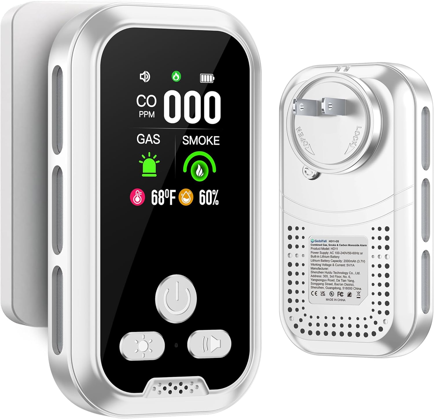 5IN1 Plug in Carbon Monoxide Detector for Home Safety
