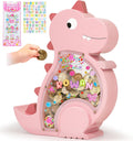 Pink Piggy Bank for Girls Wooden Dinosaur Bank - Cute Personalized