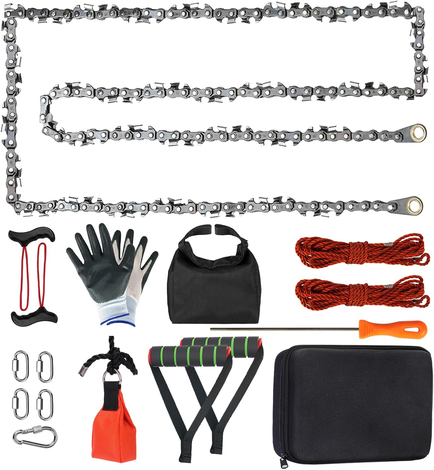 Rope Saw for Tree Limbs - 55 Inch Chainsaw with 70 Teeth