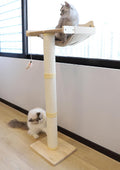 Upgraded Cat Window Perch with Scratching Post - 47.3 in Tall Perch